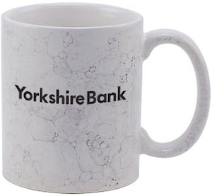 Promotional Ceramic Mugs: 11oz White Marble Coffee Mugs